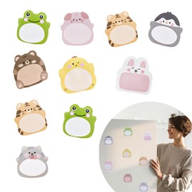 HSYTEK Sticky Notes, Pack of 10 Party Bags, Children's Birthday, Pack of 200 Funny Sticky Notes, Cartoon Sticky Notes, Small Gifts, Advent Calendar for Children