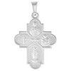 1 ¼ inch Sterling Silver 4-Way Cross Medal Cruciform Necklace