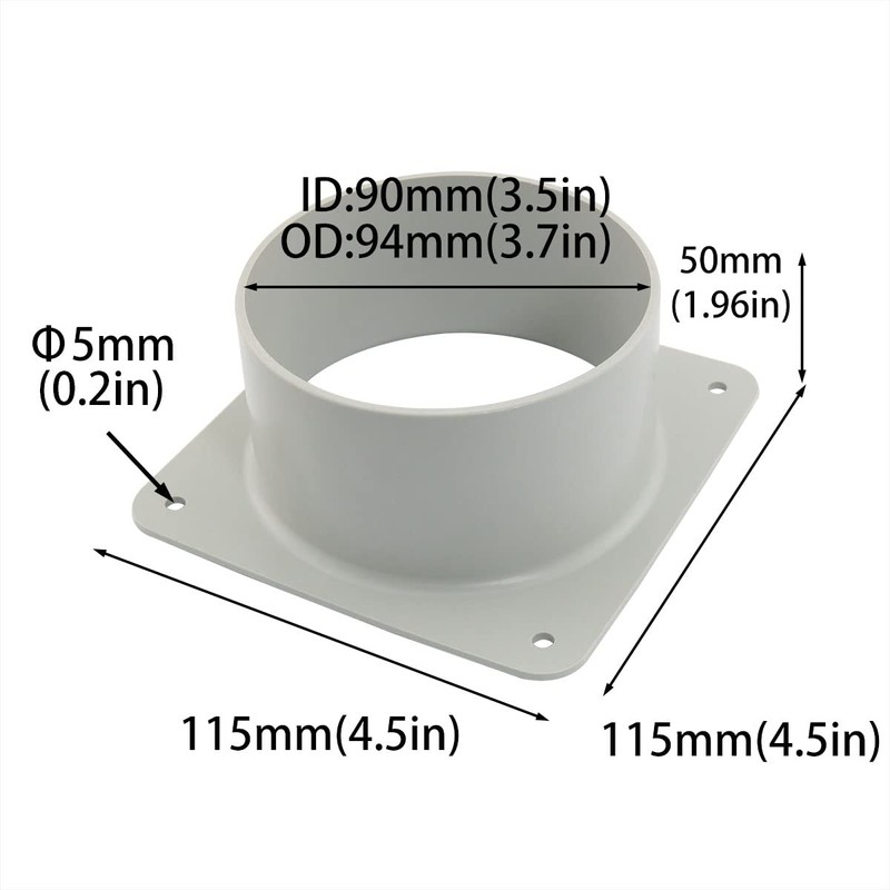 DGHAOP Dryer Vent Wall Plate Gray 4.5"/115mm ABS Plastic Air