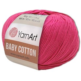 Frida's Wollhaus YarnArt 50 g Baby Cotton Wool Cotton Acrylic Crochet Yarn Knitting Yarn 55 Colours (422 | Pink)