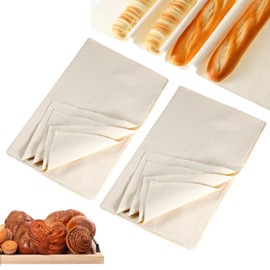 Mabor 2Pcs Proofing Cloth for Bread Baking Bread Cloth Reusable Linen Cloth Tea Towels for Baking Sourdough Bread Cloth for Dough Baguettes Pastry Homemade Bread 18.9" x 14.2"