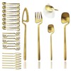 JASHII Flatware Set 32-piece Silverware Set Matte Finished Cutlery Set