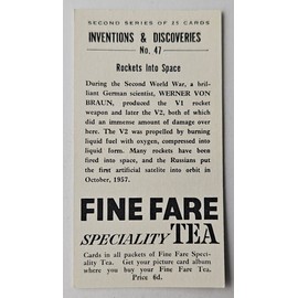 1960 Fine Fare Tea Inventions & Discoveries #47 ROCKETS INTO SPACE