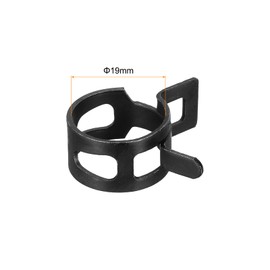 MECCANIXITY 50 Pcs Fuel Line Clamps Spring Band Hose Clamps, 19mm Silicone Air Tube Vacuum Hose Water Pipe Low Pressure Clamps Assortment Kit, Black