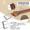 LINDENMANN Men's Leather Belt 35 mm Wide Belt Cowhide Leather