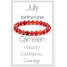 MMIUAEG Birthstone Crystal Beads Bracelets for Women Men Colorful Stone Bracelet for Women Zodiac Month Bracelet Birthday Graduation Gifts-July