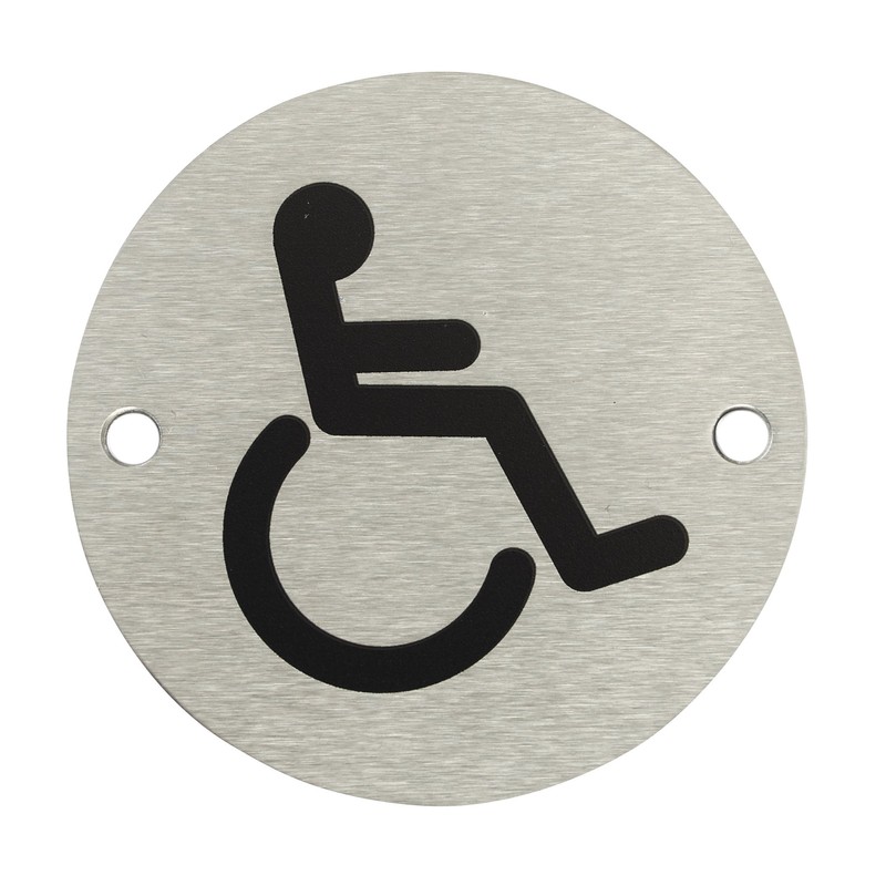 Fire Door Guru® Disabled Toilet Door Sign - 76mm Disc