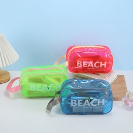 Clear Beach Tote Bag for Vacation & Water Activities R13 One Size / Clear Blue 20ea