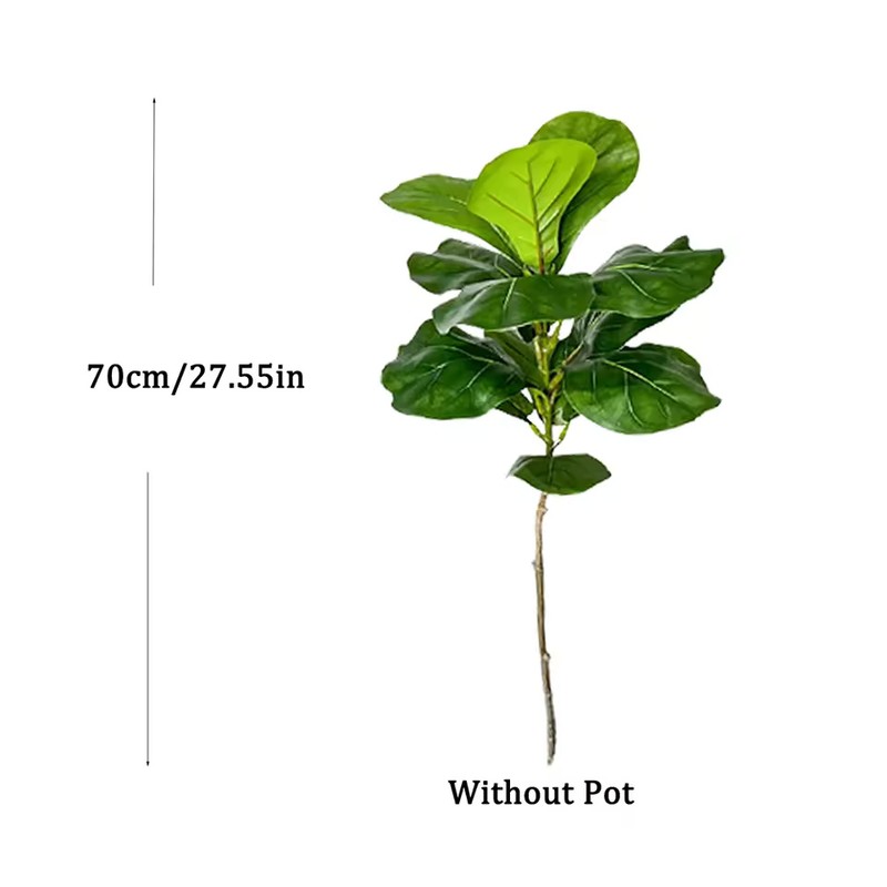 Artificial Ficus Tree Branch, 27.55 in Fake Green Plant Decor