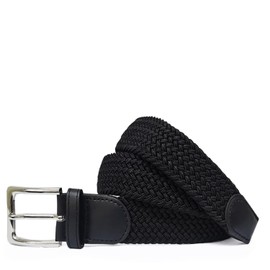 Gloop Unisex Elastic Fabric Belt Braided Stretch Belt for Men and Women Width Approx. 3.5 cm Size 105 cm / 110 cm / 115 cm / 120 cm / 130 cm / 135 cm / 140 cm / 145 cm / 150 cm / 155 cm - Black , size: 145 cm