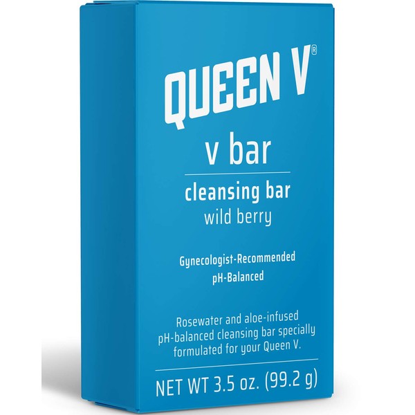 Queen V Wild Berry V Bar | Rosewater and Aloe Infused Cleansing Bar | pH Balanced | 3.5 Ounce