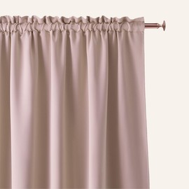 ROOM99 Aura Curtain with Ruffle Tape, 140 x 280 cm (W x H), Sliding Curtains, Decorative Modern Curtain for Living Room, Bedroom, Powder Pink, 1 Piece