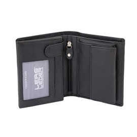 LEAS Vienna Combination Wallet RFID Protection with Secret Compartment in Note Compartment and XXL Coin Compartment Real Leather Black - Special Edition, black, Vienna combo wallet