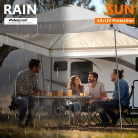 MordenApe Canopy Replacement Top Cover, Sunshade Top Covers for Pop Up 10x10 Canopy Gazebos Tent, Canopy Tent Cover with Vent Ropes, Windproof Drawstring (Black, 120"x120" (Top Only))