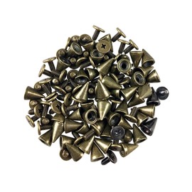 200 Sets Punk Rivets Cone Screwback Studs Metal Bullet Spikes and Studs for Leather Gloves Bags Clothes Shoes Belts DIY(Bronze)
