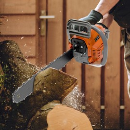 58CC Gas Chainsaw 20 Inch Handheld Gasoline Power Chain Saw,2-Stroke Single Cylinder Air-Cooled Cordless Petrol Chain Saw for Forest Harvesting,Cutting Wood,Pruning Branch (Orange)