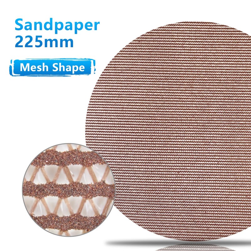 GZKTY 20 Piece Mesh Round Sanding Discs, 225mm Diameter, Hook