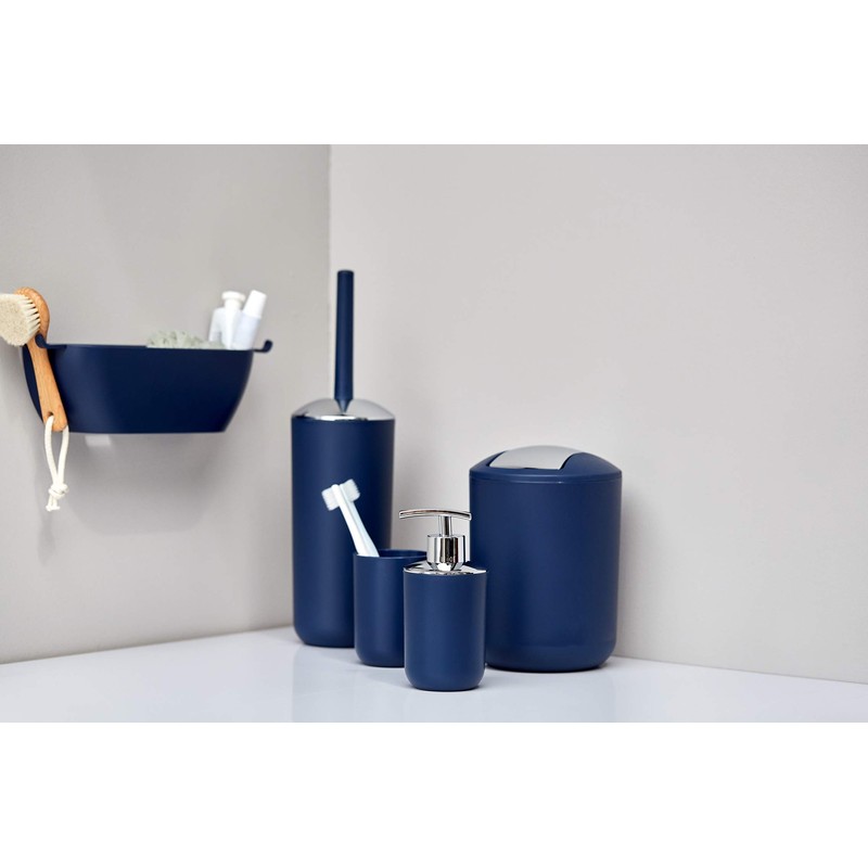 WENKO Brasil Soap Dispenser, TPE, Dark Blue, 7.3 x 9