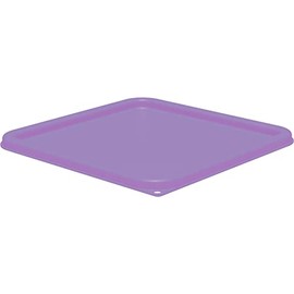 Carlisle FoodService Products Squares Plastic Food Container Lid, Storage Container Lid, Square Lid with Stackable Design for Food Storage, 2 To 4 Quarts, Purple