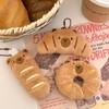 Super Cute Funny Calm Capybara Bread Baguette Food Theme Keychain