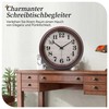 VIKMARI 30 cm Vintage Wall Clock, Large Retro Brown Wall