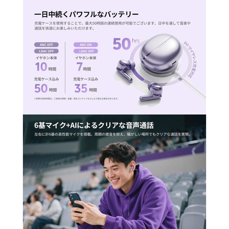 QCY MeloBuds N70 Wireless Earbuds Noise Cancelling 56dB Noise Reduction