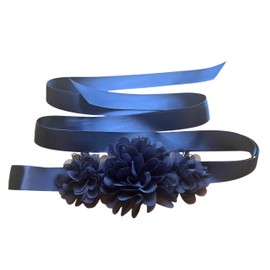Luoyunna Bridesmaids sashes maternity sash bridal belt flower (Dark navy)