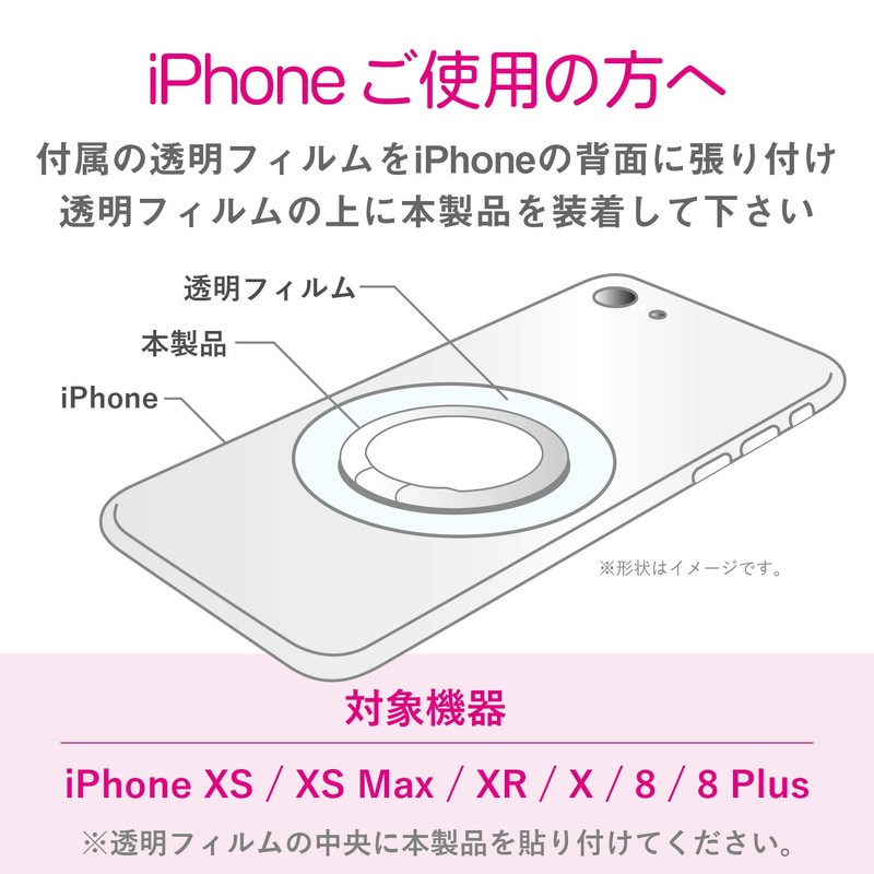 Elecom Smartphone Strap Finger Ring White Face