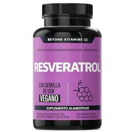 Trans-Resveratrol | 1160mg por Porción. Potente Antioxidantes con Pimienta Negra para mejor absorción, Vitamina C, Semilla de Uva y Acai | Fórmula alta en Polifenoles | Suplemento 100% vegano (180 Cápsulas)