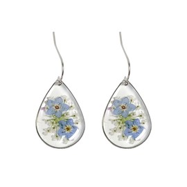 Visxcnu 1pc Earrings Forget Me Not for Women Girls Drop Earrings 14 Carat Gold Plated Flower Earrings Elegant Cute Pressed Flower Earrings Drop Earrings Jewellery