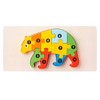6Pcs Wooden Animal Matching 3D Puzzle Educational Interesting Animal Matching