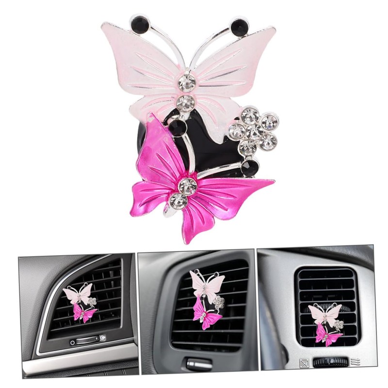 Alipis 3pcs Butterfly Air Vent Clips Cute Bling Car Accessories