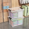 Morcte 4-Pack Clear Plastic Storage Box with Lid and Wheel,