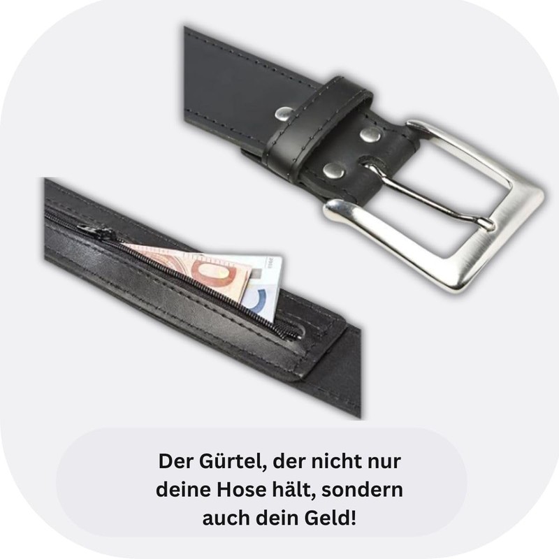INVIDA Men's Money Belt with Secret Compartment Made in Germany,