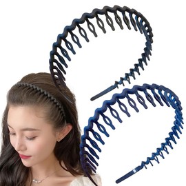 Rodry Michee Headband for Facial Cleansing, No Pain, Hair Band with Comb, Bangs, Stylish, Simple, Hair Arrangement, Headband, Men's, Women's, Cute, No89, Black, Navy Blue