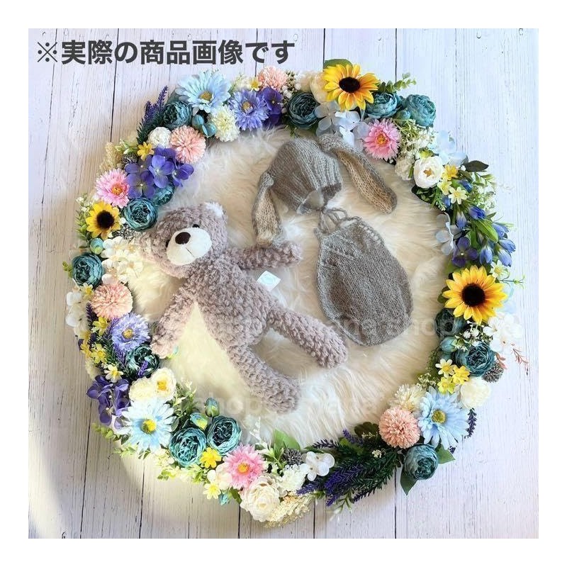 [NANA's shop] Rabbit Ears Hat and Knitting Pattern Overalls, Newborn