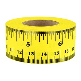 ChromaLabel 1 Inch Cloth Ruler Tape, Repeating 12 Inch Ruler Imperial & Metric Measurements Imprint, 7 Yard Roll, Yellow