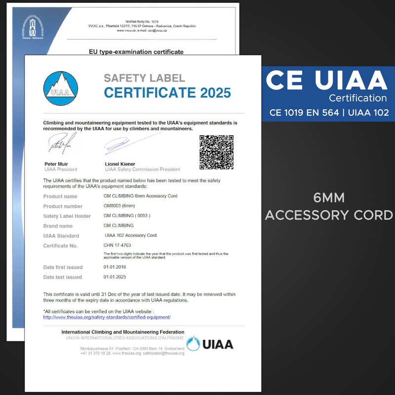 GM CLIMBING CE UIAA Certified Double Blade Construction 6mm Accessory