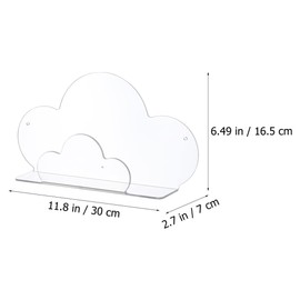 Zerodeko Clear Acrylic Cloud Shelves Wall Mounted Could Shape Wall Shelf Porch Entryway Floating Shelves Bookshelf Rack Wall Decoration (Transparent)