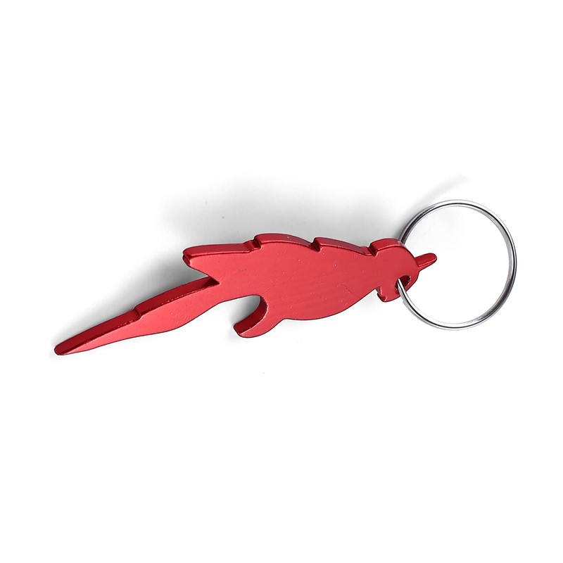 Komonee Parrot Red Bottle Opener Key Chain Metal Wildlife Bird