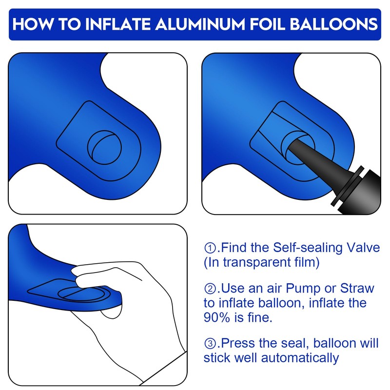 40 Inch Dark Blue Foil Number Balloons, Large 9 Number