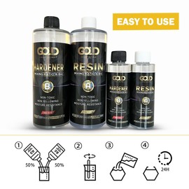 Gold Coast Supply Epoxy Resin 32 oz Kit for Arts, Crafts, Casting Coating, and Jewelry Making – Crystal Clear, Self Leveling, Non-Toxic, No BPA (16 oz Resin + 16 oz Hardener) (946 ml)