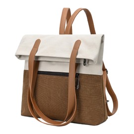 FairyPomu Tote Backpack, Tote Bag, 2-Way, Canvas, Business Backpack, Shoulder Hanging, Multi-functional, A4, Commuting to Work or School, Women's, Men's, beige