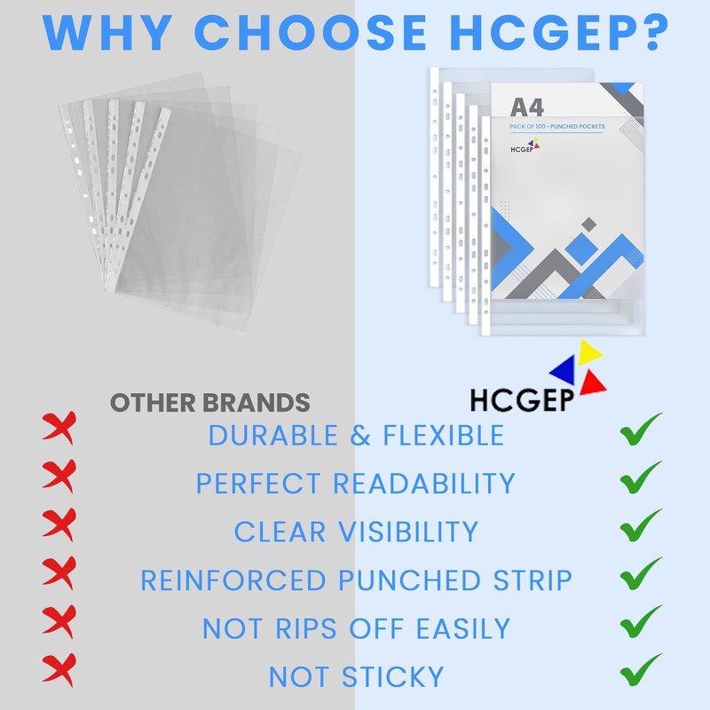 Punched Pockets A4 Pack of 200