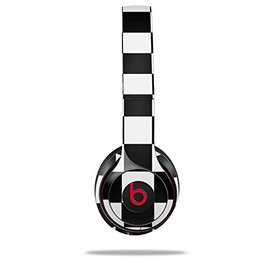 WraptorSkinz Skin Compatible with Beats Solo 4, Solo 3 and Solo 2 Wireless Headphones - Checkers White - Decal Vinyl Wrap (Headphones NOT Included)