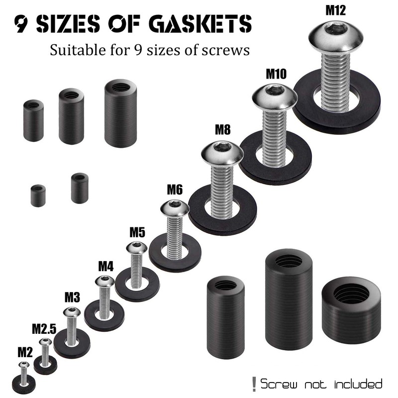 Pack of 700 Flat Washers Nylon Flat Washers Assortment 9