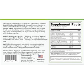 L-Arginina 5000 mg + L-Citrulina 2000 mg Complejo Suplemento en Polvo - Potenciador de óxido nítrico - Soporte de presión arterial - Sabor a limonada de melocotón - 330 g - BlueEarth Company..