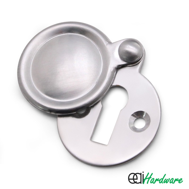 Victorian Keyhole Covered Escutcheon for Front Doors 35mm Polished Chrome