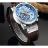 MASTOP Men Watch Brown Leather Strap Chronograph Analog Quartz Watch