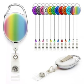 Ombre Colour Fade YoYo Retractable Reel Holder - by Lanyards Tomorrow Extending extendable Ski ID Identification Pass Badge Card Holders Security Access Control Metal Back Belt Clip 1Pc